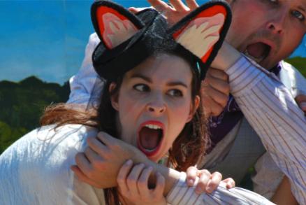 Princess Gwen as a hungry fox in AESOP AMUCK. Photo by Tim Guydish.
